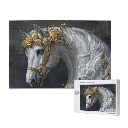 Puzzle 1500 Teile Erwachsene, Pferd Puzzle Blume Muster Design, Groß Holz Jigsaw 87x57cm Size mit Geschenkboxverpackung for Wanddeko Wohnzimmer, Geschenke für Frauen, Geschenke für Männer,Model1395 Puzzle 1500 Teile Erwachsene, Pferd Puzzle Blume Muster Design, Groß Holz Jigsaw 87x57cm Size mit Geschenkboxverpackung for Wanddeko Wohnzimmer, Geschenke für Frauen, Geschenke für Männer,Model1395 von Dozsconz