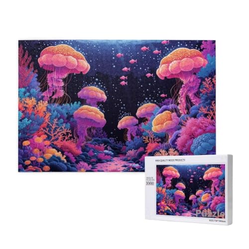 Puzzle 1500 Teile Erwachsene, Qualle Puzzle Koralle Muster Design, Groß Holz Jigsaw 87x57cm Size mit Geschenkboxverpackung for Wanddeko Wohnzimmer, Geschenke für Frauen, Geschenke für Männer,Model11 Puzzle 1500 Teile Erwachsene, Qualle Puzzle Koralle Muster Design, Groß Holz Jigsaw 87x57cm Size mit Geschenkboxverpackung for Wanddeko Wohnzimmer, Geschenke für Frauen, Geschenke für Männer,Model11 von Dozsconz