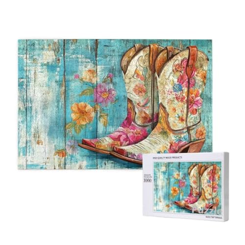 Puzzle 1500 Teile Erwachsene, Schuh Puzzle Blume Muster Design, Groß Holz Jigsaw 87x57cm Size mit Geschenkboxverpackung for Wanddeko Wohnzimmer, Geschenke für Frauen, Geschenke für Männer,Model1517 Puzzle 1500 Teile Erwachsene, Schuh Puzzle Blume Muster Design, Groß Holz Jigsaw 87x57cm Size mit Geschenkboxverpackung for Wanddeko Wohnzimmer, Geschenke für Frauen, Geschenke für Männer,Model1517 von Dozsconz