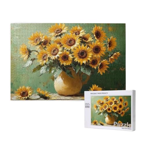 Puzzle 1500 Teile Erwachsene, Sonnenblume Puzzle Vase Muster Design, Groß Jigsaw 87x57cm Size mit Geschenkboxverpackung, Wanddeko Wohnzimmer, Geschenke für Frauen, Geschenke für Männer,Model1617 Puzzle 1500 Teile Erwachsene, Sonnenblume Puzzle Vase Muster Design, Groß Jigsaw 87x57cm Size mit Geschenkboxverpackung, Wanddeko Wohnzimmer, Geschenke für Frauen, Geschenke für Männer,Model1617 von Dozsconz