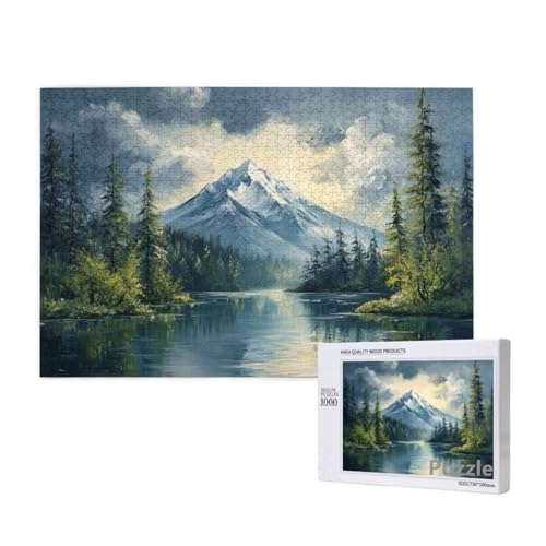 Puzzle 2000 Teile Erwachsene, Berg Puzzle See Muster Design, Groß Holz Jigsaw 99x70cm Size mit Geschenkboxverpackung for Wanddeko Wohnzimmer, Geschenke für Frauen, Geschenke für Männer,Model249 von Dozsconz
