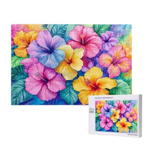 Puzzle 2000 Teile Erwachsene, Blume Puzzle Farbe Muster Design, Groß Holz Jigsaw 99x70cm Size mit Geschenkboxverpackung for Wanddeko Wohnzimmer, Geschenke für Frauen, Geschenke für Männer,Model1561 von Dozsconz