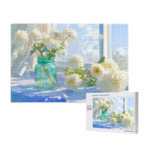 Puzzle 2000 Teile Erwachsene, Blume Puzzle Weiß Muster Design, Groß Holz Jigsaw 99x70cm Size mit Geschenkboxverpackung for Wanddeko Wohnzimmer, Geschenke für Frauen, Geschenke für Männer,Model815 Puzzle 2000 Teile Erwachsene, Blume Puzzle Weiß Muster Design, Groß Holz Jigsaw 99x70cm Size mit Geschenkboxverpackung for Wanddeko Wohnzimmer, Geschenke für Frauen, Geschenke für Männer,Model815 von Dozsconz