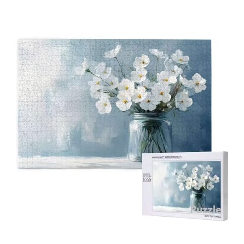 Puzzle 2000 Teile Erwachsene, Blume Puzzle Weiß Muster Design, Groß Holz Jigsaw 99x70cm Size mit Geschenkboxverpackung for Wanddeko Wohnzimmer, Geschenke für Frauen, Geschenke für Männer,Model1057 Puzzle 2000 Teile Erwachsene, Blume Puzzle Weiß Muster Design, Groß Holz Jigsaw 99x70cm Size mit Geschenkboxverpackung for Wanddeko Wohnzimmer, Geschenke für Frauen, Geschenke für Männer,Model1057 von Dozsconz