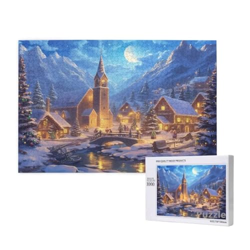 Puzzle 2000 Teile Erwachsene, Dorf Puzzle Schneeszene Muster Design, Groß Holz Jigsaw 99x70cm Size mit Geschenkboxverpackung, Wanddeko Wohnzimmer, Geschenke für Frauen, Geschenke für Männer,Model125 Puzzle 2000 Teile Erwachsene, Dorf Puzzle Schneeszene Muster Design, Groß Holz Jigsaw 99x70cm Size mit Geschenkboxverpackung, Wanddeko Wohnzimmer, Geschenke für Frauen, Geschenke für Männer,Model125 von Dozsconz