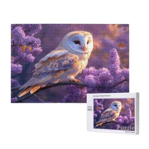 Puzzle 2000 Teile Erwachsene, Eule Puzzle Blume Muster Design, Groß Holz Jigsaw 99x70cm Size mit Geschenkboxverpackung for Wanddeko Wohnzimmer, Geschenke für Frauen, Geschenke für Männer,Model325 von Dozsconz