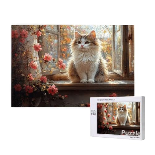 Puzzle 2000 Teile Erwachsene, Katze Puzzle Blume Muster Design, Groß Holz Jigsaw 99x70cm Size mit Geschenkboxverpackung for Wanddeko Wohnzimmer, Geschenke für Frauen, Geschenke für Männer,Model1693 Puzzle 2000 Teile Erwachsene, Katze Puzzle Blume Muster Design, Groß Holz Jigsaw 99x70cm Size mit Geschenkboxverpackung for Wanddeko Wohnzimmer, Geschenke für Frauen, Geschenke für Männer,Model1693 von Dozsconz