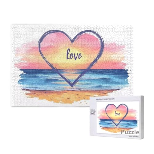 Puzzle 2000 Teile Erwachsene, Liebe Puzzle Strand Muster Design, Groß Holz Jigsaw 99x70cm Size mit Geschenkboxverpackung for Wanddeko Wohnzimmer, Geschenke für Frauen, Geschenke für Männer,Model483 Puzzle 2000 Teile Erwachsene, Liebe Puzzle Strand Muster Design, Groß Holz Jigsaw 99x70cm Size mit Geschenkboxverpackung for Wanddeko Wohnzimmer, Geschenke für Frauen, Geschenke für Männer,Model483 von Dozsconz