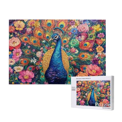 Puzzle 2000 Teile Erwachsene, Pfau Puzzle Blume Muster Design, Groß Holz Jigsaw 99x70cm Size mit Geschenkboxverpackung for Wanddeko Wohnzimmer, Geschenke für Frauen, Geschenke für Männer,Model685 Puzzle 2000 Teile Erwachsene, Pfau Puzzle Blume Muster Design, Groß Holz Jigsaw 99x70cm Size mit Geschenkboxverpackung for Wanddeko Wohnzimmer, Geschenke für Frauen, Geschenke für Männer,Model685 von Dozsconz