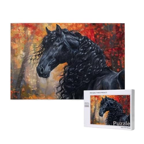 Puzzle 2000 Teile Erwachsene, Pferd Puzzle Farbe Muster Design, Groß Holz Jigsaw 99x70cm Size mit Geschenkboxverpackung for Wanddeko Wohnzimmer, Geschenke für Frauen, Geschenke für Männer,Model449 von Dozsconz