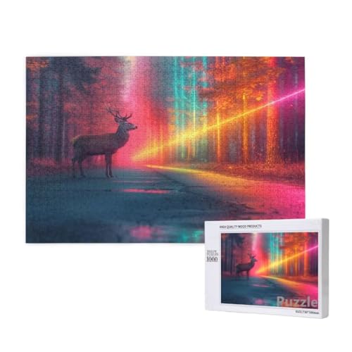 Puzzle 2000 Teile Erwachsene, REH Puzzle Aurora Muster Design, Groß Holz Jigsaw 99x70cm Size mit Geschenkboxverpackung for Wanddeko Wohnzimmer, Geschenke für Frauen, Geschenke für Männer,Model61 von Dozsconz