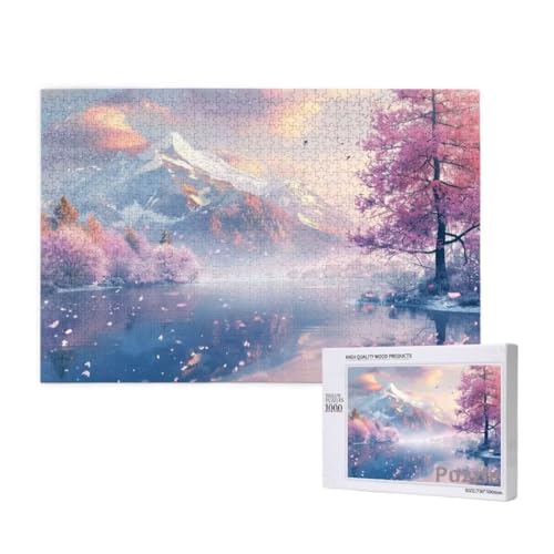 Puzzle 2000 Teile Erwachsene, Schneeberg Puzzle Landschaft Muster Design, Groß Jigsaw 99x70cm Size mit Geschenkboxverpackung, Wanddeko Wohnzimmer, Geschenke für Frauen, Geschenke für Männer,Model21 von Dozsconz