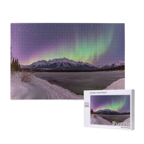 Puzzle 2000 Teile Erwachsene, Schneeszene Puzzle Aurora Muster Design, Groß Jigsaw 99x70cm Size mit Geschenkboxverpackung, Wanddeko Wohnzimmer, Geschenke für Frauen, Geschenke für Männer,Model1379 von Dozsconz