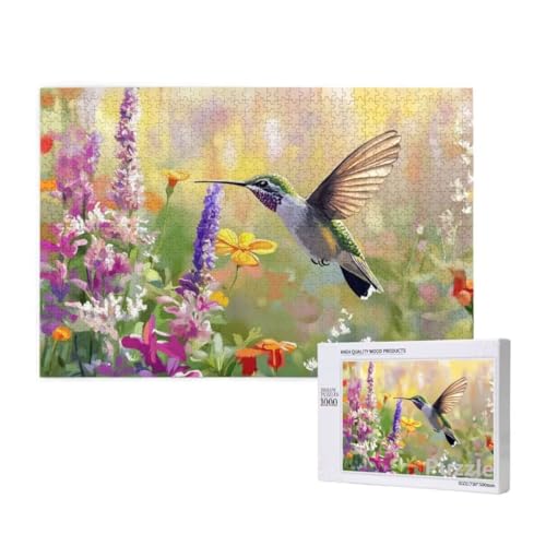 Puzzle 2000 Teile Erwachsene, Vogel Puzzle Lavendel Muster Design, Groß Holz Jigsaw 99x70cm Size mit Geschenkboxverpackung, Wanddeko Wohnzimmer, Geschenke für Frauen, Geschenke für Männer,Model971 von Dozsconz
