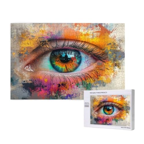 Puzzle 3000 Teile Erwachsene, Auge Puzzle Farbe Muster Design, Groß Holz Jigsaw 122x81cm Size mit Geschenkboxverpackung for Wanddeko Wohnzimmer, Geschenke für Frauen, Geschenke für Männer,Model999 Puzzle 3000 Teile Erwachsene, Auge Puzzle Farbe Muster Design, Groß Holz Jigsaw 122x81cm Size mit Geschenkboxverpackung for Wanddeko Wohnzimmer, Geschenke für Frauen, Geschenke für Männer,Model999 von Dozsconz