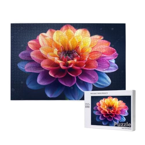 Puzzle 3000 Teile Erwachsene, Blume Puzzle Farbe Muster Design, Groß Holz Jigsaw 122x81cm Size mit Geschenkboxverpackung for Wanddeko Wohnzimmer, Geschenke für Frauen, Geschenke für Männer,Model75 von Dozsconz