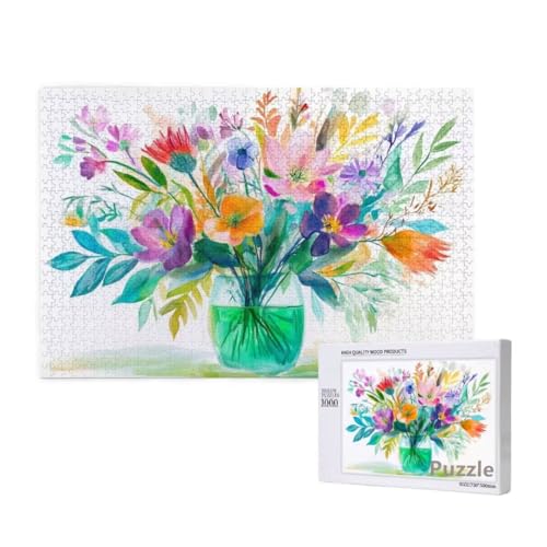 Puzzle 3000 Teile Erwachsene, Blume Puzzle Kunst Muster Design, Groß Holz Jigsaw 122x81cm Size mit Geschenkboxverpackung for Wanddeko Wohnzimmer, Geschenke für Frauen, Geschenke für Männer,Model471 von Dozsconz
