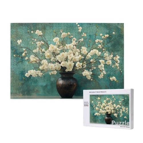 Puzzle 3000 Teile Erwachsene, Blume Puzzle Weiß Muster Design, Groß Holz Jigsaw 122x81cm Size mit Geschenkboxverpackung for Wanddeko Wohnzimmer, Geschenke für Frauen, Geschenke für Männer,Model1257 Puzzle 3000 Teile Erwachsene, Blume Puzzle Weiß Muster Design, Groß Holz Jigsaw 122x81cm Size mit Geschenkboxverpackung for Wanddeko Wohnzimmer, Geschenke für Frauen, Geschenke für Männer,Model1257 von Dozsconz
