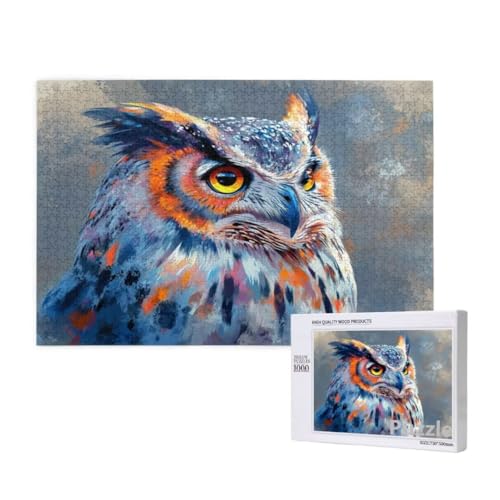 Puzzle 3000 Teile Erwachsene, Eule Puzzle Tier Muster Design, Groß Holz Jigsaw 122x81cm Size mit Geschenkboxverpackung for Wanddeko Wohnzimmer, Geschenke für Frauen, Geschenke für Männer,Model915 von Dozsconz
