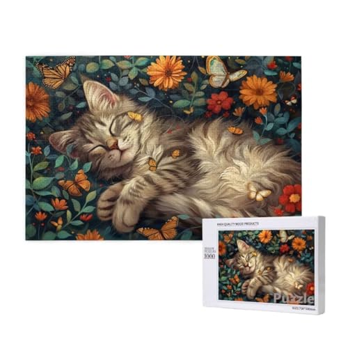 Puzzle 3000 Teile Erwachsene, Katze Puzzle Blume Muster Design, Groß Holz Jigsaw 122x81cm Size mit Geschenkboxverpackung for Wanddeko Wohnzimmer, Geschenke für Frauen, Geschenke für Männer,Model63 Puzzle 3000 Teile Erwachsene, Katze Puzzle Blume Muster Design, Groß Holz Jigsaw 122x81cm Size mit Geschenkboxverpackung for Wanddeko Wohnzimmer, Geschenke für Frauen, Geschenke für Männer,Model63 von Dozsconz
