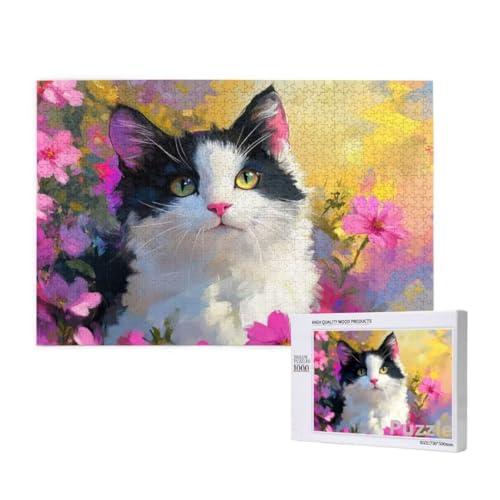 Puzzle 3000 Teile Erwachsene, Katze Puzzle Blume Muster Design, Groß Holz Jigsaw 122x81cm Size mit Geschenkboxverpackung for Wanddeko Wohnzimmer, Geschenke für Frauen, Geschenke für Männer,Model899 Puzzle 3000 Teile Erwachsene, Katze Puzzle Blume Muster Design, Groß Holz Jigsaw 122x81cm Size mit Geschenkboxverpackung for Wanddeko Wohnzimmer, Geschenke für Frauen, Geschenke für Männer,Model899 von Dozsconz