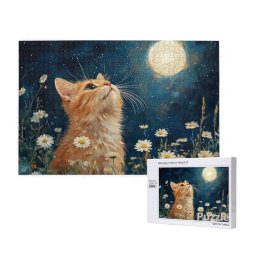 Puzzle 3000 Teile Erwachsene, Katze Puzzle Mond Muster Design, Groß Holz Jigsaw 122x81cm Size mit Geschenkboxverpackung for Wanddeko Wohnzimmer, Geschenke für Frauen, Geschenke für Männer,Model891 Puzzle 3000 Teile Erwachsene, Katze Puzzle Mond Muster Design, Groß Holz Jigsaw 122x81cm Size mit Geschenkboxverpackung for Wanddeko Wohnzimmer, Geschenke für Frauen, Geschenke für Männer,Model891 von Dozsconz