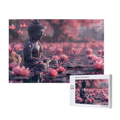 Puzzle 3000 Teile Erwachsene, Lotus Puzzle Zen Muster Design, Groß Holz Jigsaw 122x81cm Size mit Geschenkboxverpackung for Wanddeko Wohnzimmer, Geschenke für Frauen, Geschenke für Männer,Model81 von Dozsconz