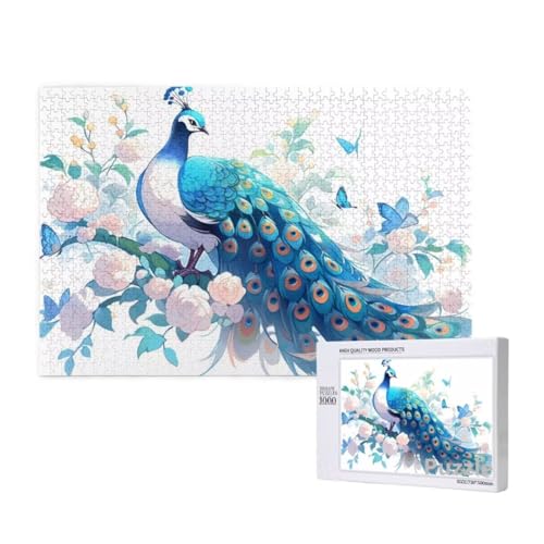 Puzzle 3000 Teile Erwachsene, Pfau Puzzle Blume Muster Design, Groß Holz Jigsaw 122x81cm Size mit Geschenkboxverpackung for Wanddeko Wohnzimmer, Geschenke für Frauen, Geschenke für Männer,Model1341 Puzzle 3000 Teile Erwachsene, Pfau Puzzle Blume Muster Design, Groß Holz Jigsaw 122x81cm Size mit Geschenkboxverpackung for Wanddeko Wohnzimmer, Geschenke für Frauen, Geschenke für Männer,Model1341 von Dozsconz