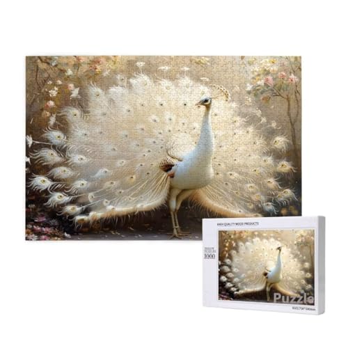 Puzzle 3000 Teile Erwachsene, Pfau Puzzle Weiß Muster Design, Groß Holz Jigsaw 122x81cm Size mit Geschenkboxverpackung for Wanddeko Wohnzimmer, Geschenke für Frauen, Geschenke für Männer,Model147 Puzzle 3000 Teile Erwachsene, Pfau Puzzle Weiß Muster Design, Groß Holz Jigsaw 122x81cm Size mit Geschenkboxverpackung for Wanddeko Wohnzimmer, Geschenke für Frauen, Geschenke für Männer,Model147 von Dozsconz