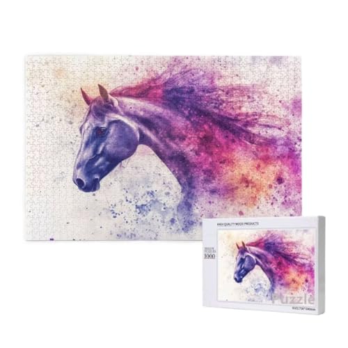 Puzzle 3000 Teile Erwachsene, Pferd Puzzle Farbe Muster Design, Groß Holz Jigsaw 122x81cm Size mit Geschenkboxverpackung for Wanddeko Wohnzimmer, Geschenke für Frauen, Geschenke für Männer,Model1353 Puzzle 3000 Teile Erwachsene, Pferd Puzzle Farbe Muster Design, Groß Holz Jigsaw 122x81cm Size mit Geschenkboxverpackung for Wanddeko Wohnzimmer, Geschenke für Frauen, Geschenke für Männer,Model1353 von Dozsconz
