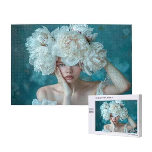Puzzle 3000 Teile Erwachsene, Pfingstrose Puzzle Frau Muster Design, Groß Jigsaw 122x81cm Size mit Geschenkboxverpackung, Wanddeko Wohnzimmer, Geschenke für Frauen, Geschenke für Männer,Model281 von Dozsconz