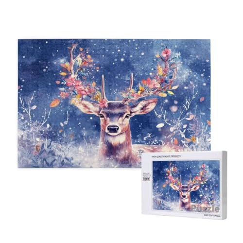 Puzzle 3000 Teile Erwachsene, REH Puzzle Schneeszene Muster Design, Groß Holz Jigsaw 122x81cm Size mit Geschenkboxverpackung, Wanddeko Wohnzimmer, Geschenke für Frauen, Geschenke für Männer,Model393 Puzzle 3000 Teile Erwachsene, REH Puzzle Schneeszene Muster Design, Groß Holz Jigsaw 122x81cm Size mit Geschenkboxverpackung, Wanddeko Wohnzimmer, Geschenke für Frauen, Geschenke für Männer,Model393 von Dozsconz