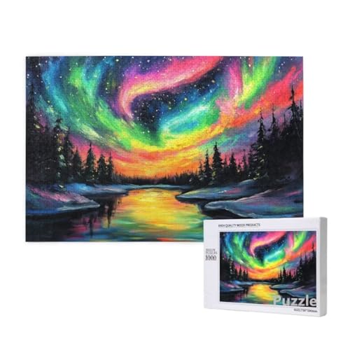 Puzzle 3000 Teile Erwachsene, Sternenhimmel Puzzle Aurora Muster Design, Groß Jigsaw 122x81cm Size mit Geschenkboxverpackung, Wanddeko Wohnzimmer, Geschenke für Frauen, Männer Geschenke,Model1079 von Dozsconz