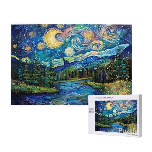 Puzzle 3000 Teile Erwachsene, Sternenhimmel Puzzle Fantasie Muster Design, Groß Jigsaw 122x81cm Size mit Geschenkboxverpackung, Wanddeko Wohnzimmer, Geschenke für Frauen, Männer Geschenke,Model1149 von Dozsconz