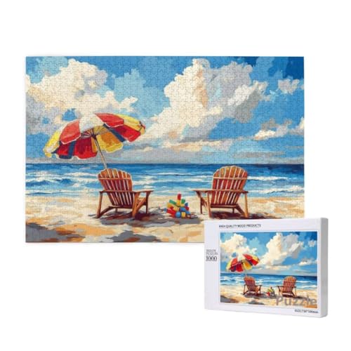 Puzzle 3000 Teile Erwachsene, Strand Puzzle Landschaft Muster Design, Groß Jigsaw 122x81cm Size mit Geschenkboxverpackung, Wanddeko Wohnzimmer, Geschenke für Frauen, Geschenke für Männer,Model495 von Dozsconz