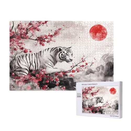 Puzzle 3000 Teile Erwachsene, Tiger Puzzle Japan Muster Design, Groß Holz Jigsaw 122x81cm Size mit Geschenkboxverpackung for Wanddeko Wohnzimmer, Geschenke für Frauen, Geschenke für Männer,Model1635 Puzzle 3000 Teile Erwachsene, Tiger Puzzle Japan Muster Design, Groß Holz Jigsaw 122x81cm Size mit Geschenkboxverpackung for Wanddeko Wohnzimmer, Geschenke für Frauen, Geschenke für Männer,Model1635 von Dozsconz