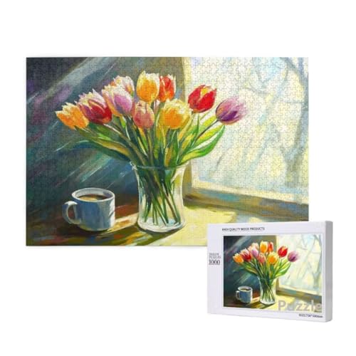 Puzzle 3000 Teile Erwachsene, Tulpe Puzzle anlage Muster Design, Groß Holz Jigsaw 122x81cm Size mit Geschenkboxverpackung, Wanddeko Wohnzimmer, Geschenke für Frauen, Geschenke für Männer,Model1017 von Dozsconz