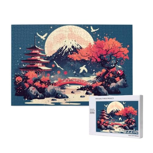 Puzzle 3000 Teile Erwachsene, Vulkan Fuji Puzzle Japan Muster Design, Groß Jigsaw 122x81cm Size mit Geschenkboxverpackung, Wanddeko Wohnzimmer, Geschenke für Frauen, Geschenke für Männer,Model725 von Dozsconz