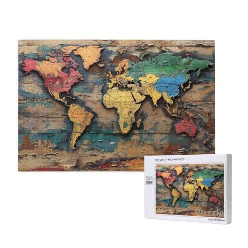 Puzzle 3000 Teile Erwachsene, Weltkarte Puzzle Retro Muster Design, Groß Holz Jigsaw 122x81cm Size mit Geschenkboxverpackung, Wanddeko Wohnzimmer, Geschenke für Frauen, Geschenke für Männer,Model57 Puzzle 3000 Teile Erwachsene, Weltkarte Puzzle Retro Muster Design, Groß Holz Jigsaw 122x81cm Size mit Geschenkboxverpackung, Wanddeko Wohnzimmer, Geschenke für Frauen, Geschenke für Männer,Model57 von Dozsconz