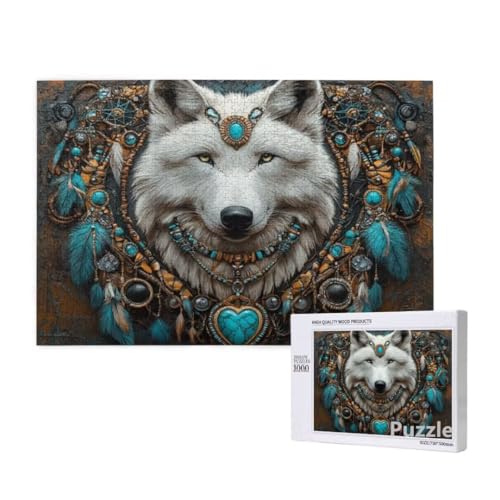 Puzzle 3000 Teile Erwachsene, Wolf Puzzle TraumfäNger Muster Design, Groß Jigsaw 122x81cm Size mit Geschenkboxverpackung, Wanddeko Wohnzimmer, Geschenke für Frauen, Geschenke für Männer,Model1383 Puzzle 3000 Teile Erwachsene, Wolf Puzzle TraumfäNger Muster Design, Groß Jigsaw 122x81cm Size mit Geschenkboxverpackung, Wanddeko Wohnzimmer, Geschenke für Frauen, Geschenke für Männer,Model1383 von Dozsconz