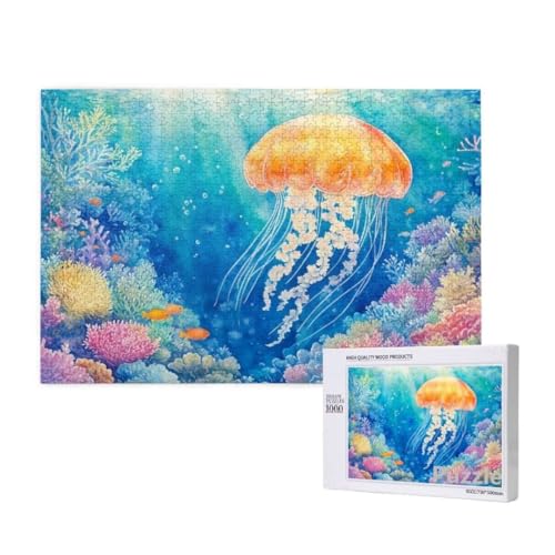 Qualle Puzzle 2000 Teile Erwachsene, Groß Puzzle Koralle Muster Design, Holz Jigsaw 99x70cm Size mit Geschenkboxverpackung for Wanddeko Wohnzimmer, Geschenke für Frauen, Geschenke für Männer,Model680 Qualle Puzzle 2000 Teile Erwachsene, Groß Puzzle Koralle Muster Design, Holz Jigsaw 99x70cm Size mit Geschenkboxverpackung for Wanddeko Wohnzimmer, Geschenke für Frauen, Geschenke für Männer,Model680 von Dozsconz