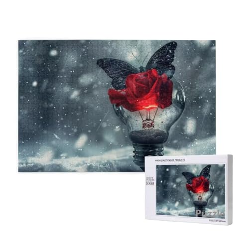 Rose Puzzle 3000 Teile Erwachsene, Groß Puzzle Schmetterling Muster Design, Jigsaw 122x81cm Size mit Geschenkboxverpackung, Wanddeko Wohnzimmer, Geschenke für Frauen, Geschenke für Männer,Model26 von Dozsconz