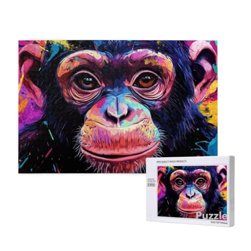 Schimpansen Puzzle 3000 Teile Erwachsene, Groß Puzzle Tier Muster Design, Jigsaw 122x81cm Size mit Geschenkboxverpackung, Wanddeko Wohnzimmer, Geschenke für Frauen, Geschenke für Männer,Model1342 Schimpansen Puzzle 3000 Teile Erwachsene, Groß Puzzle Tier Muster Design, Jigsaw 122x81cm Size mit Geschenkboxverpackung, Wanddeko Wohnzimmer, Geschenke für Frauen, Geschenke für Männer,Model1342 von Dozsconz