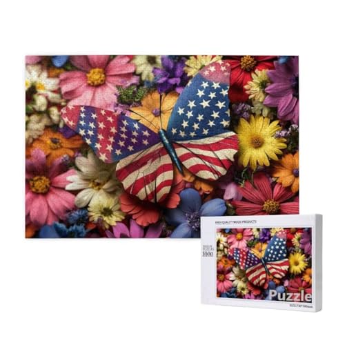 Schmetterling Puzzle 1500 Teile Erwachsene, Groß Puzzle Blume Muster Design, Jigsaw 87x57cm Size mit Geschenkboxverpackung, Wanddeko Wohnzimmer, Geschenke für Frauen, Geschenke für Männer,Model548 von Dozsconz