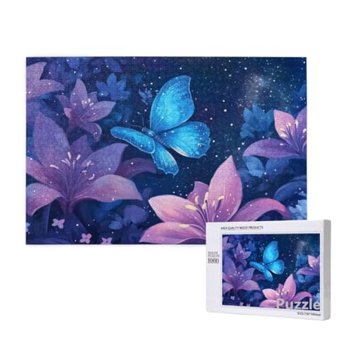 Schmetterling Puzzle 1500 Teile Erwachsene, Groß Puzzle Blume Muster Design, Jigsaw 87x57cm Size mit Geschenkboxverpackung, Wanddeko Wohnzimmer, Geschenke für Frauen, Geschenke für Männer,Model1216 von Dozsconz