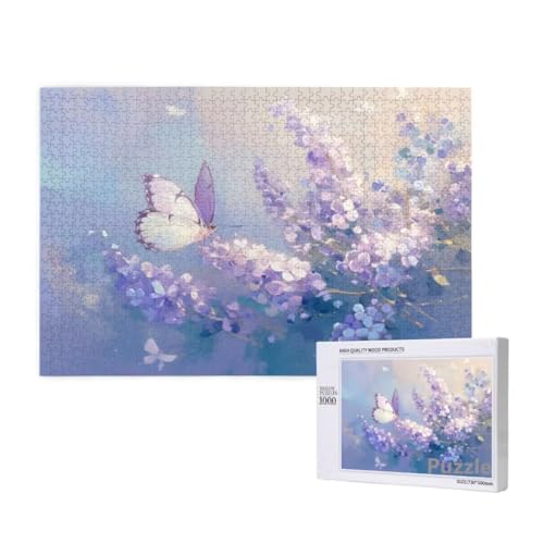 Schmetterling Puzzle 1500 Teile Erwachsene, Groß Puzzle Lavendel Muster Design, Jigsaw 87x57cm Size mit Geschenkboxverpackung, Wanddeko Wohnzimmer, Geschenke für Frauen, Geschenke für Männer,Model230 Schmetterling Puzzle 1500 Teile Erwachsene, Groß Puzzle Lavendel Muster Design, Jigsaw 87x57cm Size mit Geschenkboxverpackung, Wanddeko Wohnzimmer, Geschenke für Frauen, Geschenke für Männer,Model230 von Dozsconz