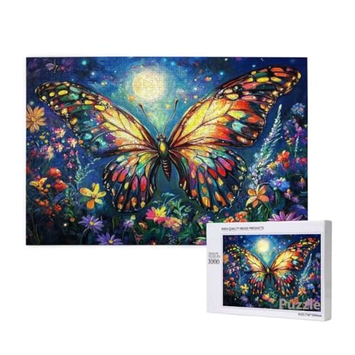 Schmetterling Puzzle 1500 Teile Erwachsene, Groß Puzzle Mond Muster Design, Jigsaw 87x57cm Size mit Geschenkboxverpackung, Wanddeko Wohnzimmer, Geschenke für Frauen, Geschenke für Männer,Model206 von Dozsconz