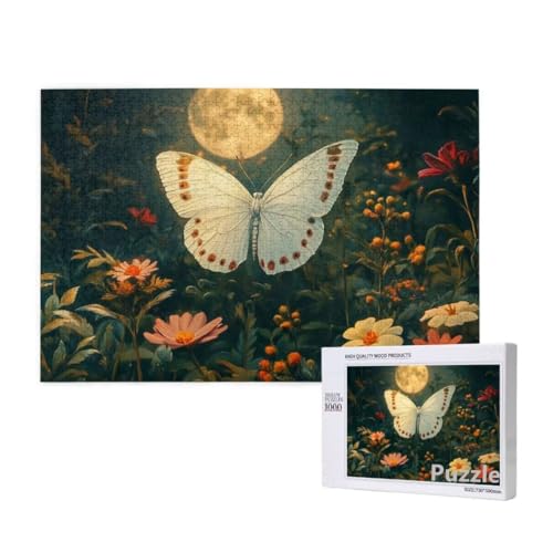 Schmetterling Puzzle 1500 Teile Erwachsene, Groß Puzzle Mond Muster Design, Jigsaw 87x57cm Size mit Geschenkboxverpackung, Wanddeko Wohnzimmer, Geschenke für Frauen, Geschenke für Männer,Model656 von Dozsconz
