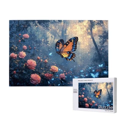 Schmetterling Puzzle 2000 Teile Erwachsene, Groß Puzzle Blume Muster Design, Jigsaw 99x70cm Size mit Geschenkboxverpackung, Wanddeko Wohnzimmer, Geschenke für Frauen, Geschenke für Männer,Model486 von Dozsconz