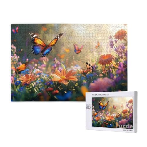 Schmetterling Puzzle 2000 Teile Erwachsene, Groß Puzzle Blume Muster Design, Jigsaw 99x70cm Size mit Geschenkboxverpackung, Wanddeko Wohnzimmer, Geschenke für Frauen, Geschenke für Männer,Model476 von Dozsconz